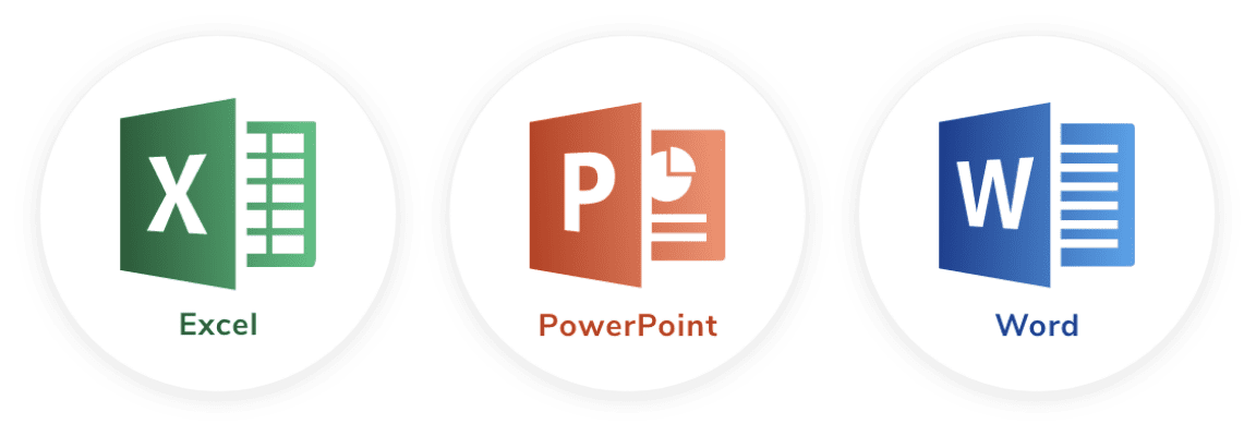 Excel,Powerpoint,Word